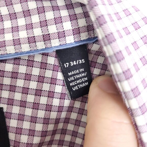 Psycho Bunny Shirt Mens 17 Modern Fit Checkered Plaid Button Down Collar Office - Picture 5 of 9